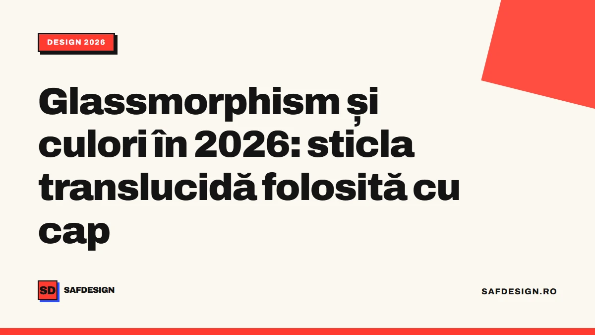 Glassmorphism și culori în 2026: sticla translucidă folosită cu cap
