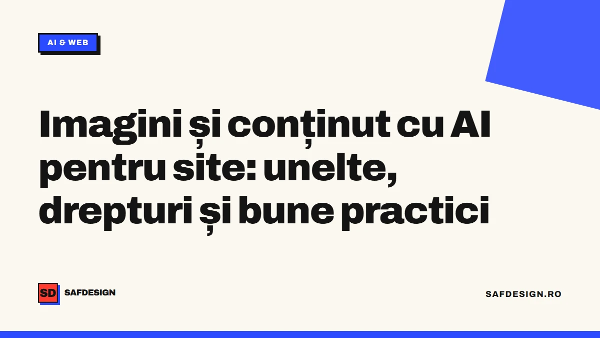Imagini și conținut cu AI pentru site: unelte, drepturi și bune practici