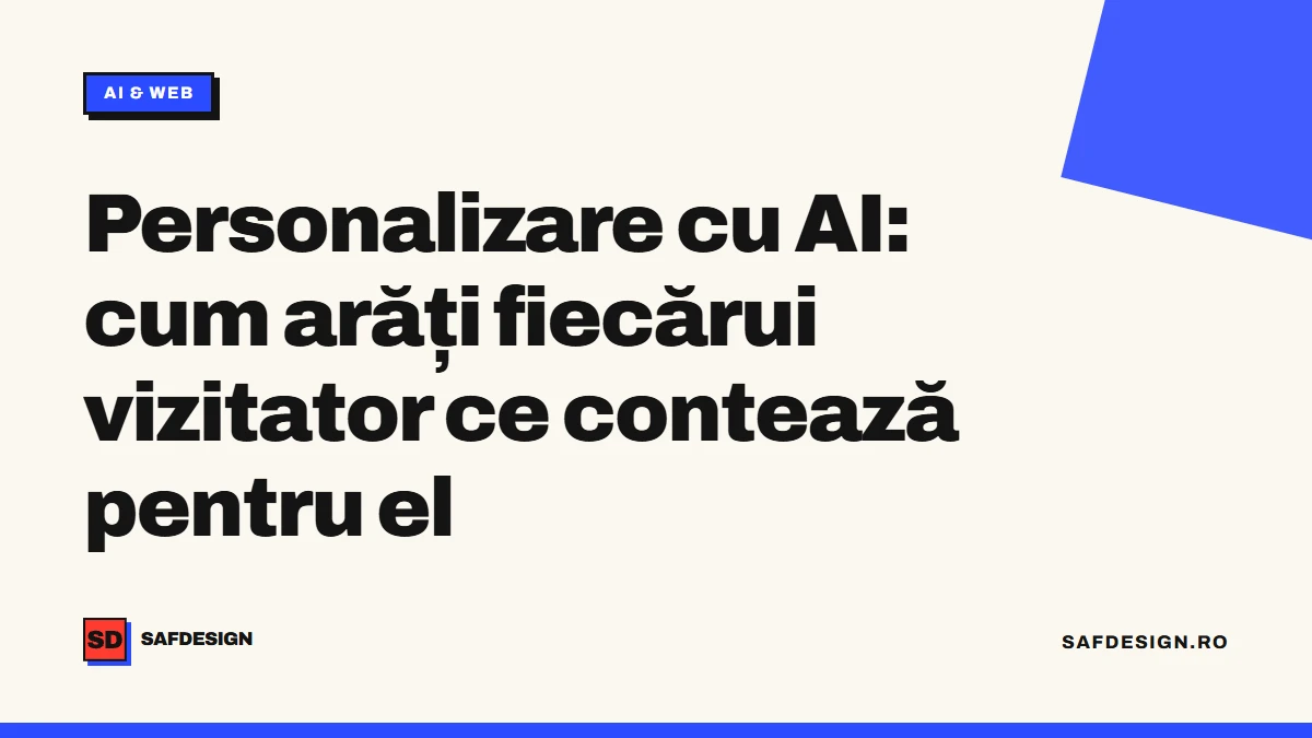 Personalizare cu AI: cum arăți fiecărui vizitator ce contează pentru el