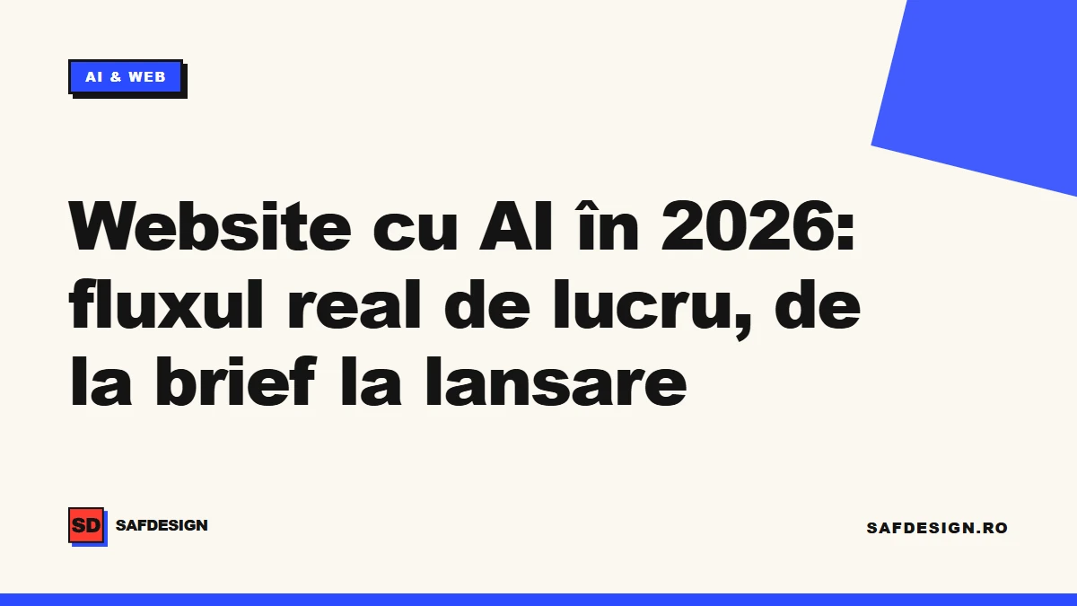 Website cu AI în 2026: fluxul real de lucru, de la brief la lansare